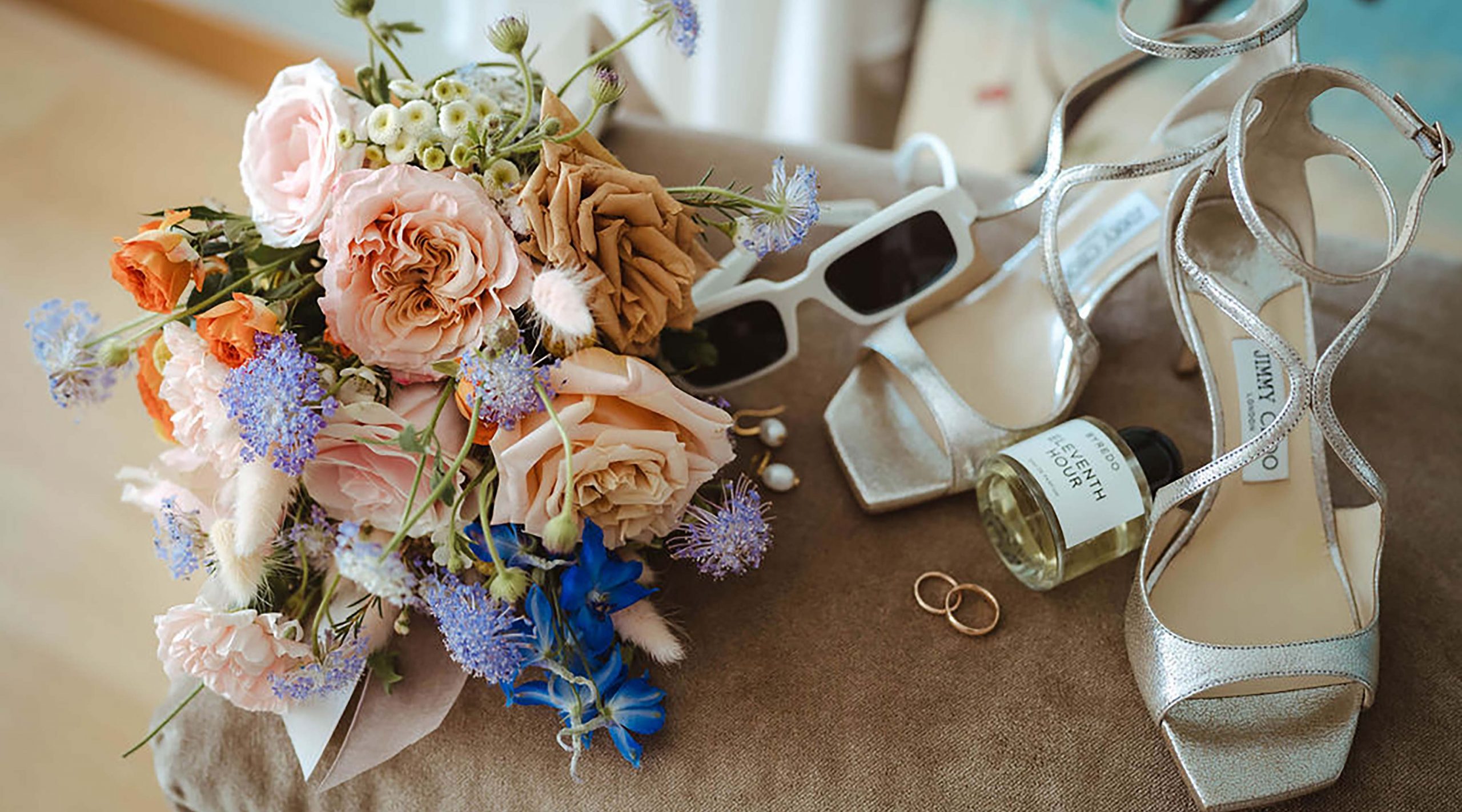 Il bouquet e gli accessori della sposa per un matrimonio a Palazzo Zeno a Venezia