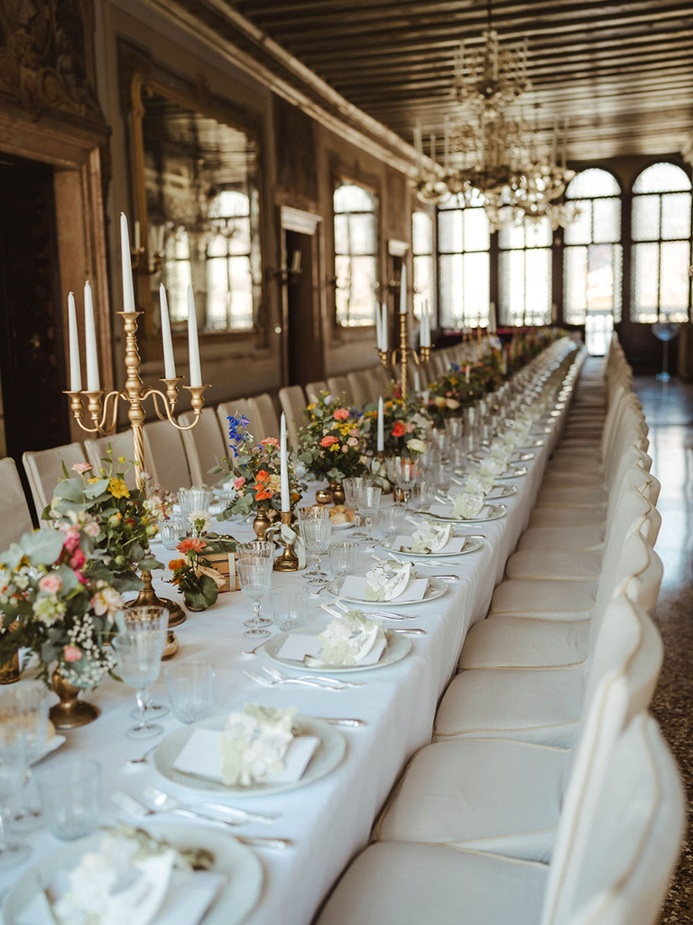 Il tavolo imperiale di un matrimonio a Palazzo Zeno a Venezia