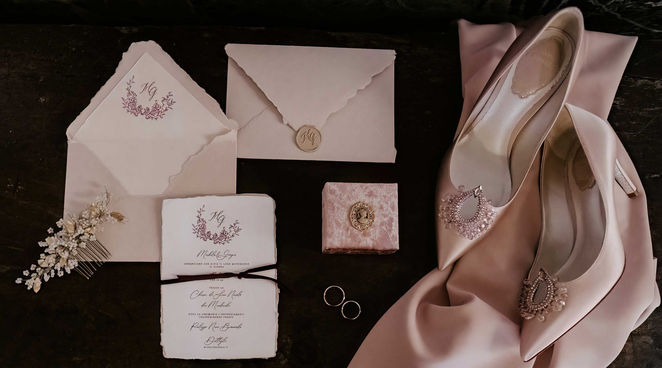 La stationery di un matrimonio vintage a Venezia