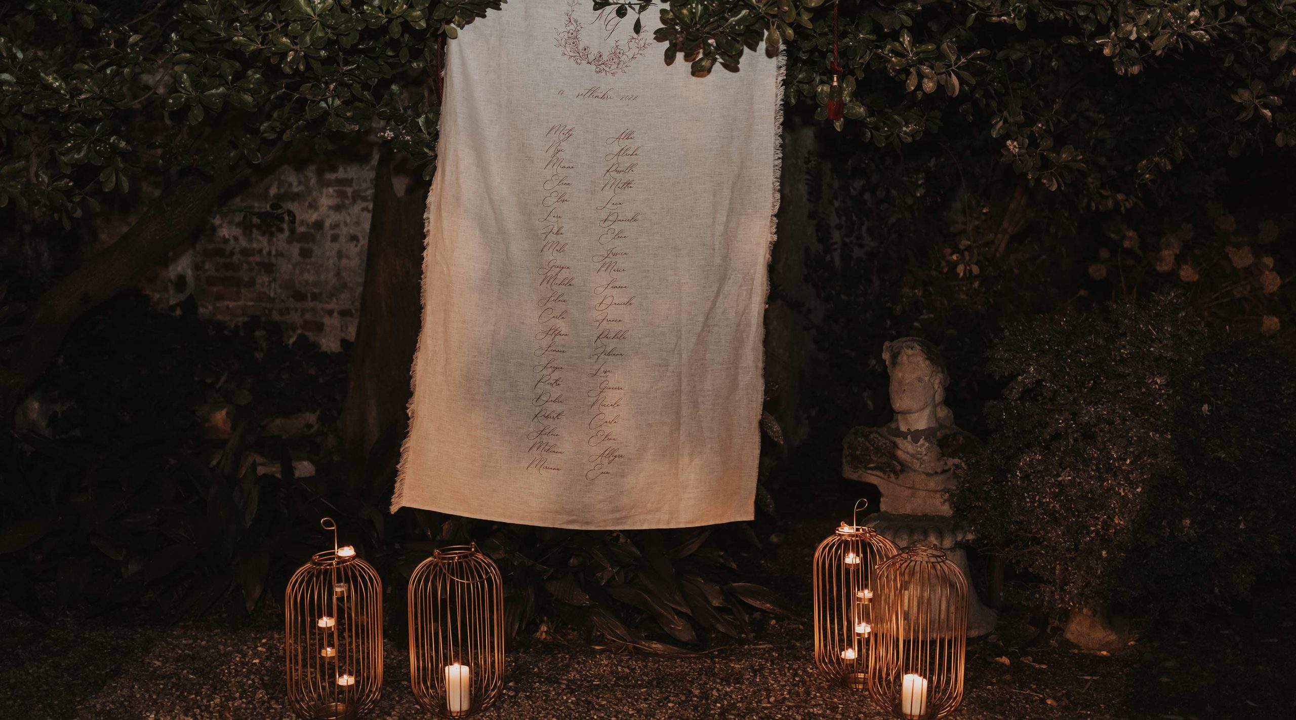 Il tableau de mariage di un matrimonio vintage a Venezia